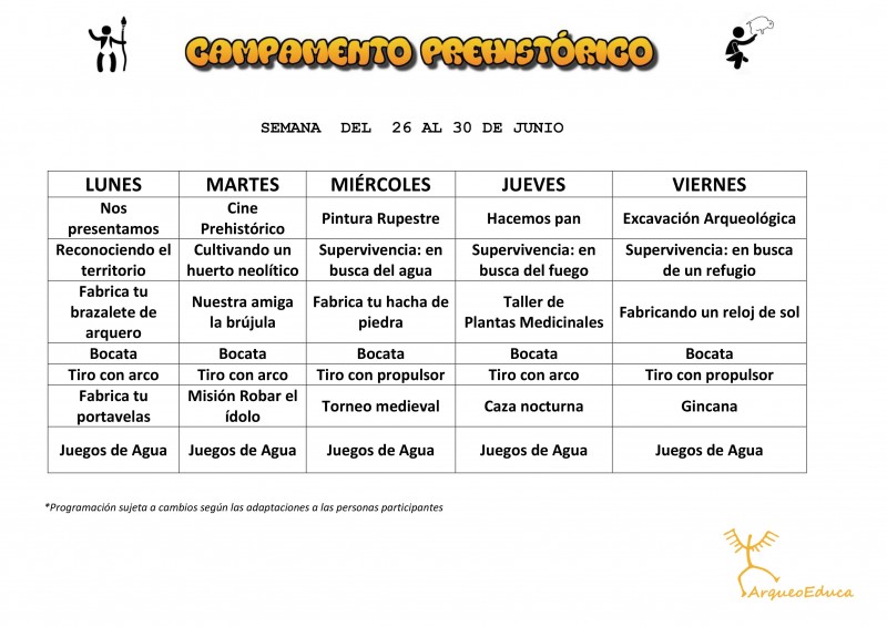 CAMPAMENTO PREHISTÓRICO DE VERANO 2017