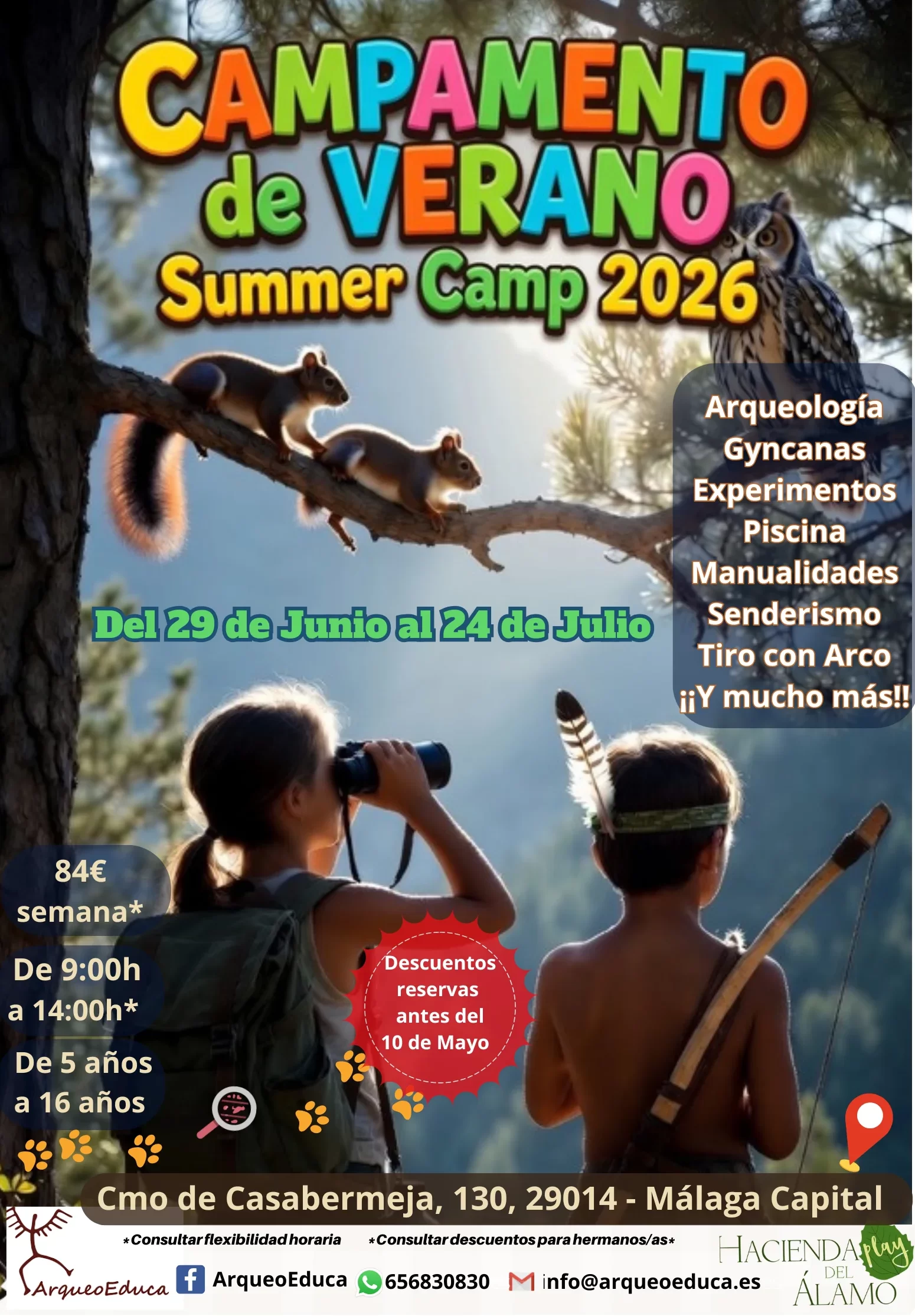 Publicitar campamento infantil de semana blanca en Málaga
