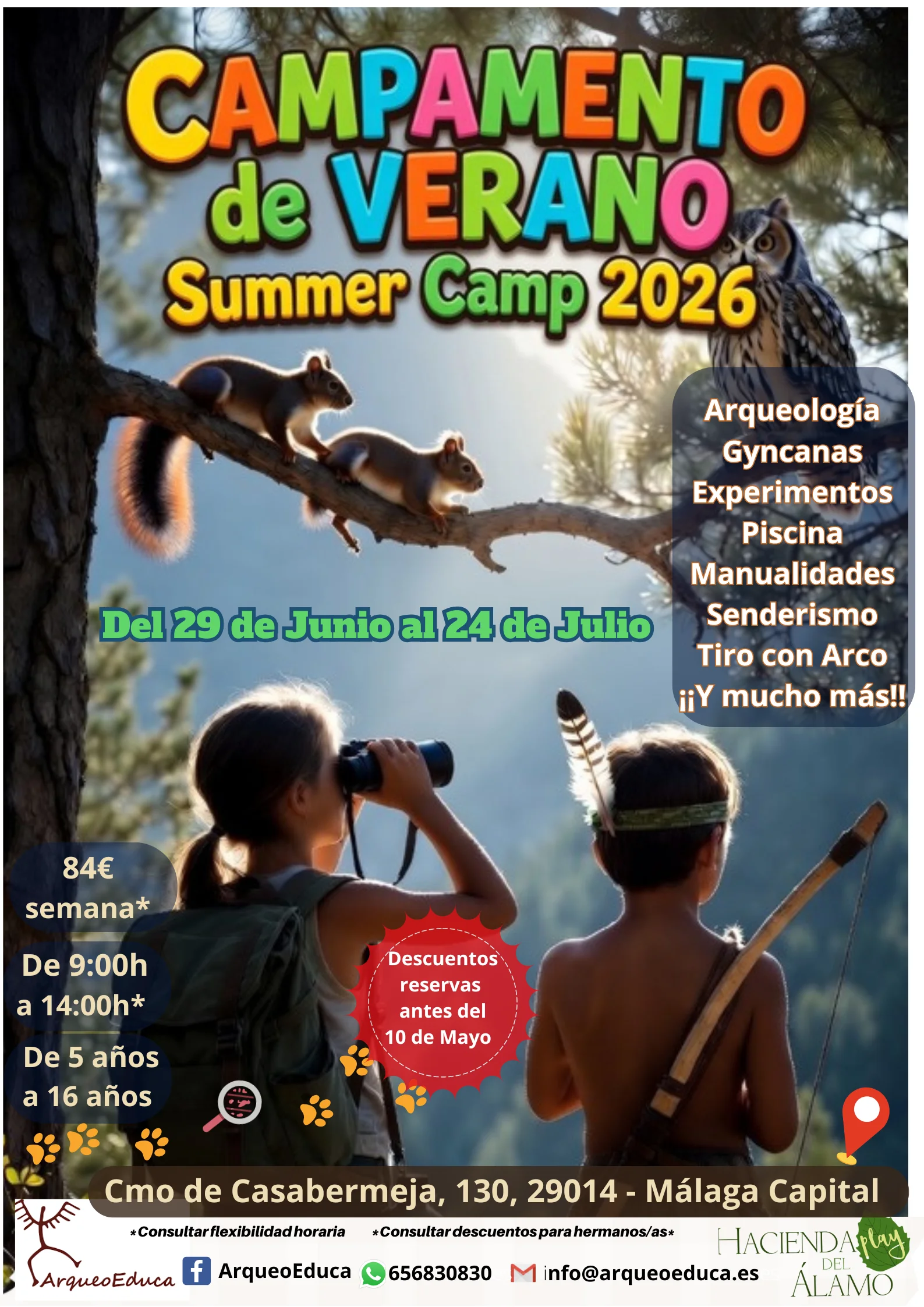 Publicitar campamento infantil de semana blanca en Málaga