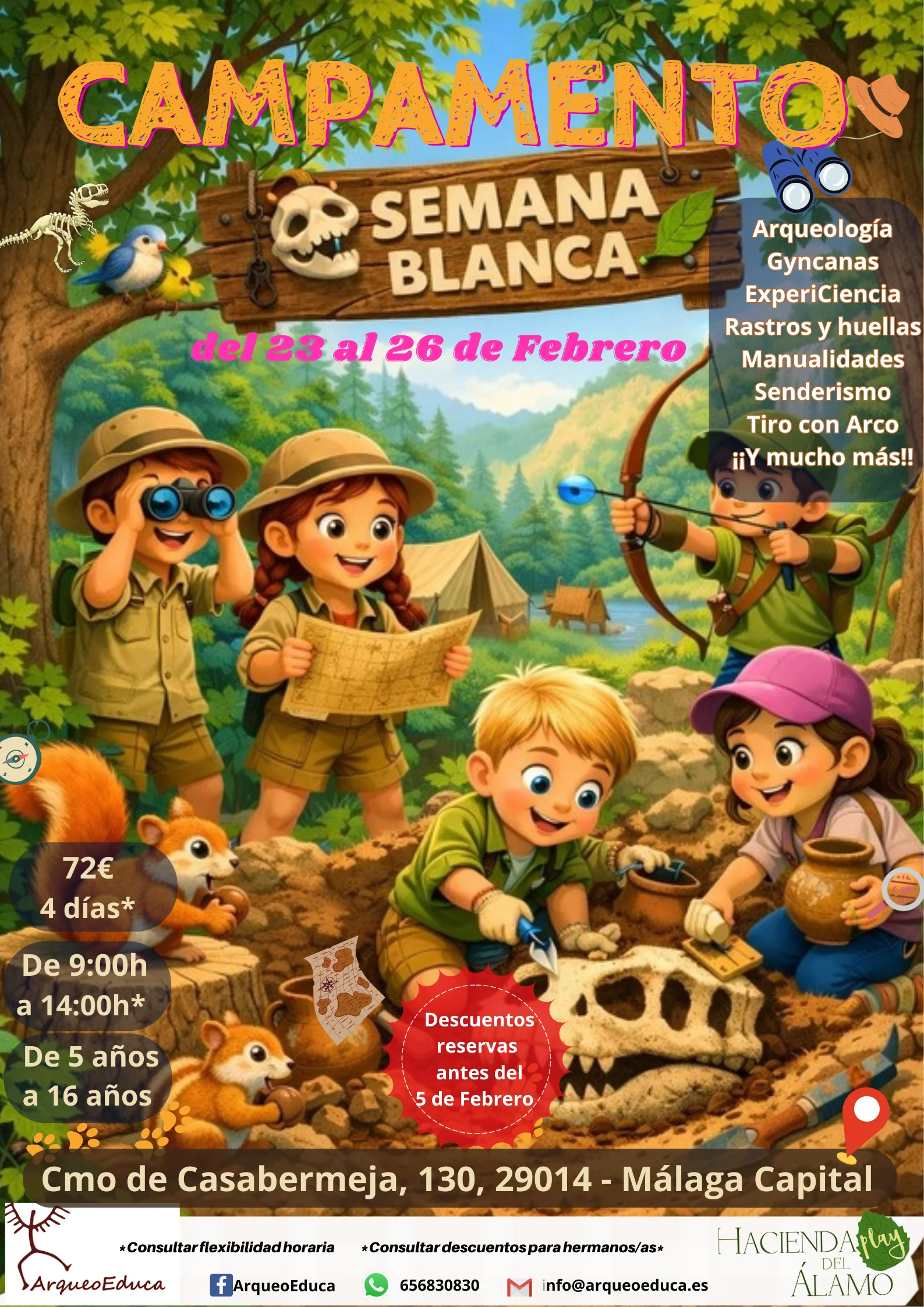Publicitar campamento infantil de semana blanca en Málaga